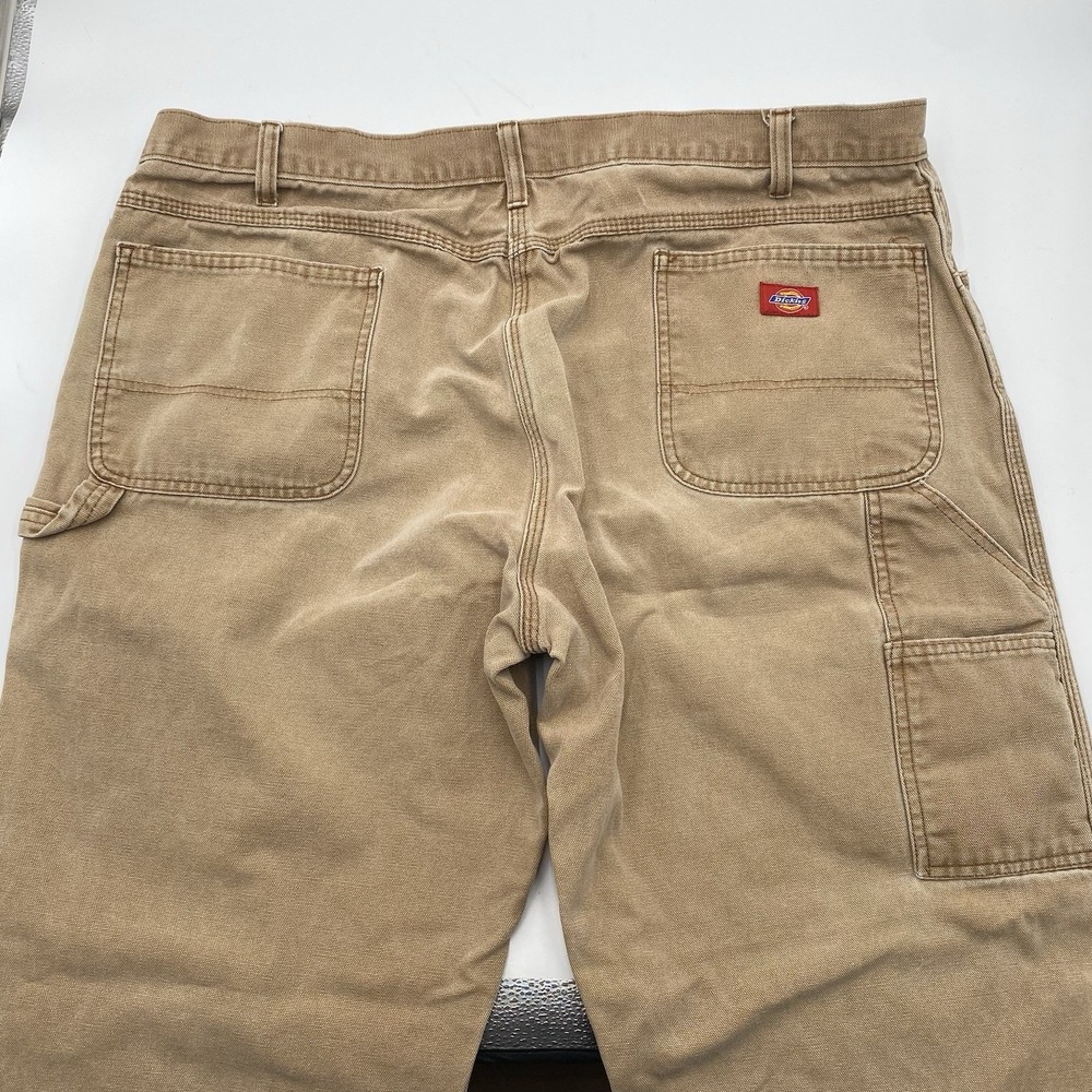 Dickies Duck Carpenter Pants Tan Canvas Mens 42x32 Relaxed Fit Work Pants